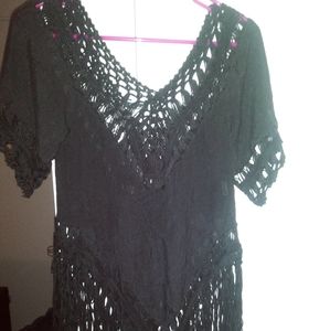 Black see through top